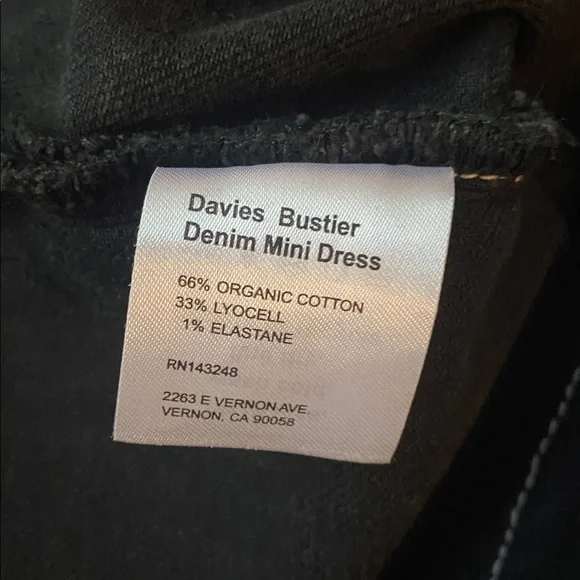 Reformation Davies bustier corset denim little black mini dress size 2 - Picture 7 of 8